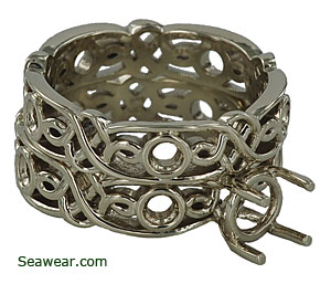 white gold Viking Princess wedding set