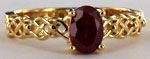 14kt Celtic ring with 5x7 ruby