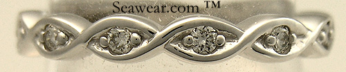 gold two strand weave diamond band