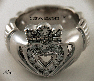 gold diamond Claddagh ring