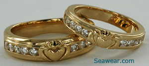 Claddagh diamond eternal wedding bands