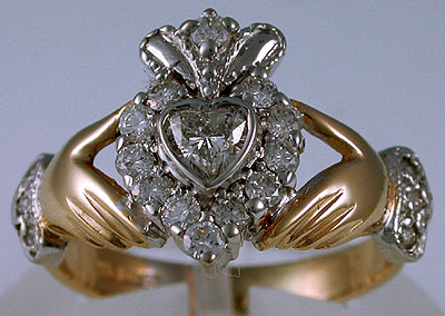 diamond Claddagh ring