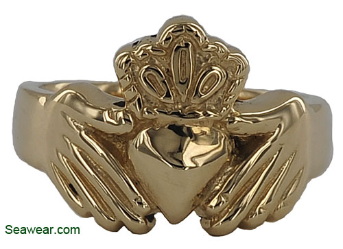 14k gold Southie Claddagh ring