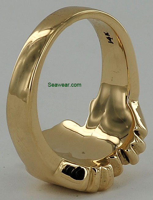 14k gold Southie Claddagh ring