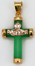 Jade Claddagh Cross