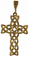 14kt diamond cut knoted woven Celtic knot cross