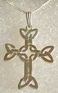 .925 Sterling silver Celtic Iona Cross pendant w/ Trinity Knot Irish Scottish 