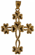 14kt gold shamrock ccross