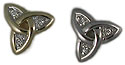 diamond trinity knot earrings