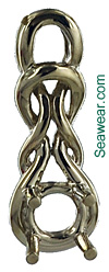 white gold Celtic love knot, sailor's triple square knot pendant