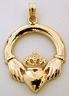 14k Claddagh necklace pendant