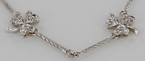 white gold shamrock diamond necklace