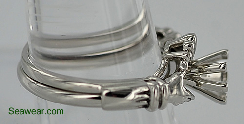 platinum Claddagh wedding set