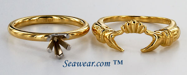 18kt Claddagh wedding set