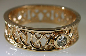 view showing detail of filegree celtic knots