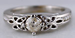 14kt white gold Celtic love knot engagemnt ring