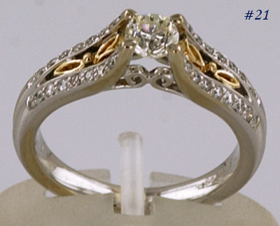 floating diamond Irish engagement ring