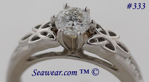 Celtic engagement ring with nearly 3/4ct SI diamond