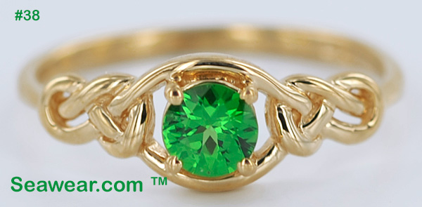 14kt Celtic love knot engagement ring