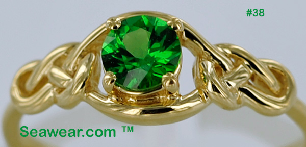 gem quality Tzavorite engagement ring