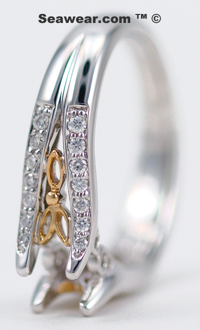 prongs of trinity love knot engagement ring