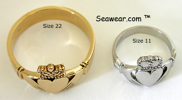 Size 22 Claddagh ring for NFL player