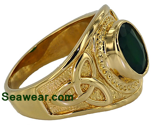 Heraldic Celtic Trinity knot ring