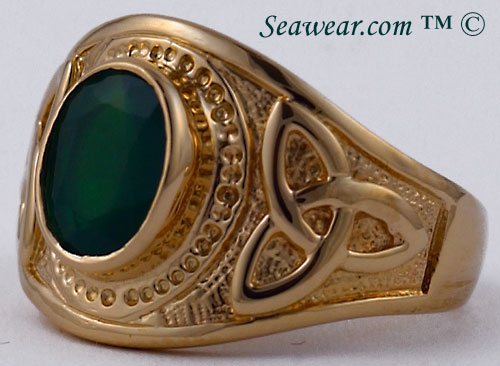 Celtic Heraldic trinity knot fraternal ring