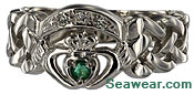 white gold millennium claddagh ring size