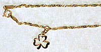 14k anklet with shamrock jewelry