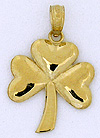 14kt 3D shamrock charm