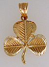 14kt shamrock with diamond cuts