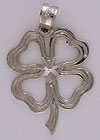 14k white gold shamrock charm