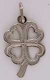 14kt white gold four leaf clover charm