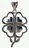 14kt white gold fou leaf clover