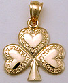 celtic shamrock in 14kt gold