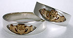 silver and gold claddagh ring