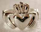 gents silver claddagh ring