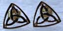 framed trinity knot earrings in gold