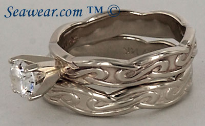 Celtic eternity knot ring set in white gold