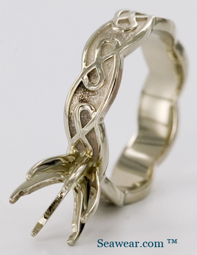 white gold Celtic engagement ring