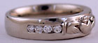 14kt white gold X1 nickel free Claddagh wedding band with diamonds