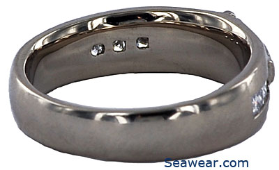 white gold Claddagh princess cut diamond wedding band