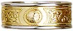 rimmed gold celitc shield ring