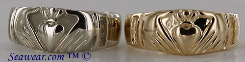 front view Claddagh diamond band for men