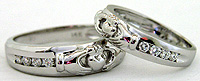 matching set Claddagh diamond bands