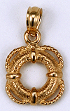 14kt  3D full round life preservor flotation device jewelry charm