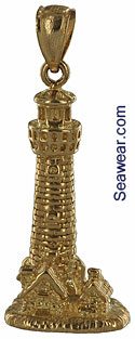 assateague island lighthouse in 3D 14kt gold