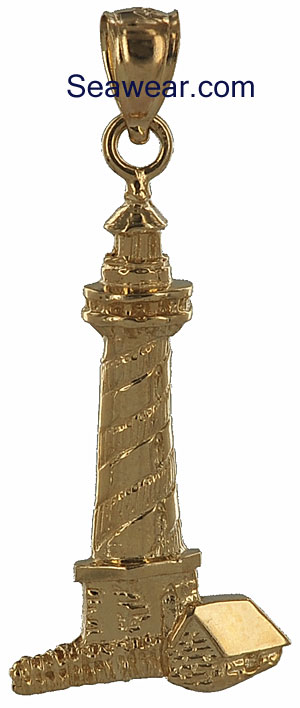 Cape Hatterasnc Lighthouse Charm With Lobster Claw Clasp Charms for Bracelets and Necklaces