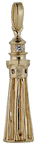 14kt gold hillsboro inlet pompany beach florida lighthouse pendant